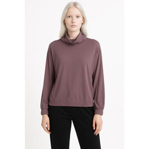 NWT DENVER HAYES Lilac Purple Mock Neck Jersey Knit Relaxed Long Sleeve Top XS-M